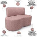 Ver imagem 3 de Sofá 2 Lugares 140cm Orgânico para Sala de Estar Living Larissa L02 Linho Rosê- Lyam Decor