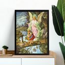 Ver imagem 1 de Quadro Anjo Protegendo Crianças 33x24cm:moldura Preta