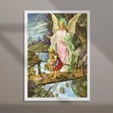 Ver imagem 2 de Quadro Anjo Protegendo Crianças 33x24cm:moldura Preta