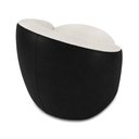 Ver imagem 7 de Poltrona Sala Orgânica Kit 2 Lua Giratória Sintético Pu Preto/bouclê Cinza D03 - D’Rossi