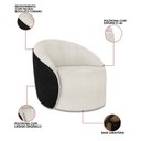 Ver imagem 3 de Poltrona Sala Orgânica Kit 2 Lua Giratória Sintético Pu Preto/bouclê Cinza D03 - D’Rossi