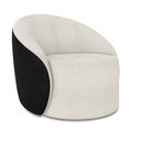 Ver imagem 5 de Poltrona Sala Orgânica Kit 2 Lua Giratória Sintético Pu Preto/bouclê Cinza D03 - D’Rossi