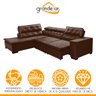 Sofá Reclinável Canto Chaise Stillo 2,80M x 2,20M Mola Bonnel Pillow D28 Veludo Marrom - 3
