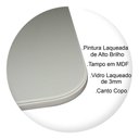 Ver imagem 2 de Aparador Decorativo com Vidro Laqueado 120cm - Base Cebola Off White
