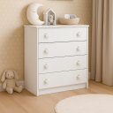 Ver imagem 1 de Cômoda Infantil Branca com 4 Gavetas para Quarto de Bebê