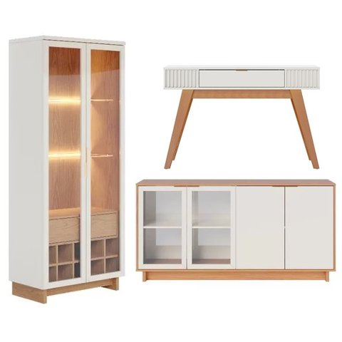 Kit Cristaleira Buffet e Aparador Guanabara