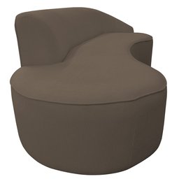 Sofá Curvo 02 Lugares 150cm Braço Esquerdo Eron Bouclê Marrom - CasaePoltrona - 7