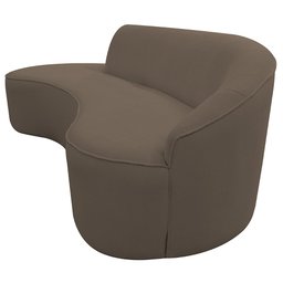 Sofá Curvo 02 Lugares 150cm Braço Esquerdo Eron Bouclê Marrom - CasaePoltrona - 6