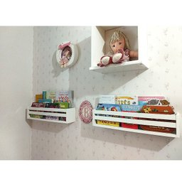 Kit 3 Nicho Mdf Prateleira Livro Infantil Para Quarto 40 cm - 3