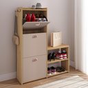 Ver imagem 3 de Sapateira Estreita 3 Gavetas Organizadora Banqueta Calçados Gancho Casaco Bolsa Hall Entrada Quarto