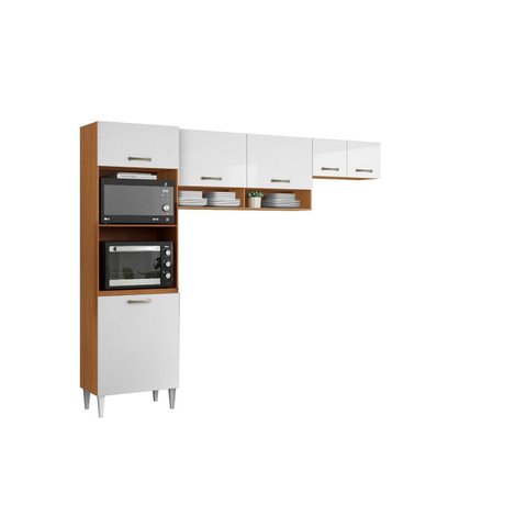 Cozinha Compacta Atenas com Torre Quente - Cinamomo/branco Aramóveis