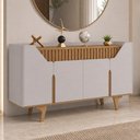 Ver imagem 1 de Aparador Buffet para Sala de Jantar 4 Portas 160cm Devon B02 Off White Naturalle - Lyam Decor