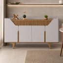 Ver imagem 4 de Aparador Buffet para Sala de Jantar 4 Portas 160cm Devon B02 Off White Naturalle - Lyam Decor