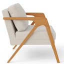 Ver imagem 7 de Kit 3 Poltronas Decorativas Sala Estar Pietra Estrutura de Madeira L02 Linho Champanhe - Lyam