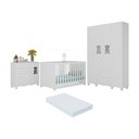 Ver imagem 1 de Quarto de Bebê Completo com Berço Americano 3 em 1 Colchão Ternura Multimóveis Mp4663 Branco