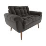 Sofá Namoradeira Pequeno Confortável 1,25 Larg Xangai Matrix Cor:veludo Cinza - 2