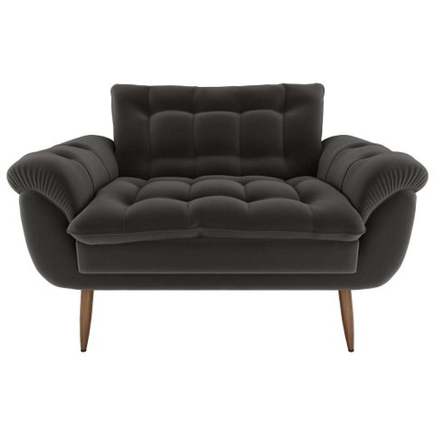 Sofá Namoradeira Pequeno Confortável 1,25 Larg Xangai Matrix Cor:veludo Cinza