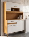 Ver imagem 1 de Cozinha Compacta Florença em MDP 7 Portas e 1 Gaveta Yescasa Marrom/Mel Branco