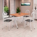 Ver imagem 1 de Conjunto de Mesa Tubular 62 100x60cm Tampo em MDF com 4 Cadeiras Ane B Branco/Preto