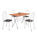 Ver imagem 2 de Conjunto de Mesa Tubular 62 100x60cm Tampo em MDF com 4 Cadeiras Ane B Branco/Preto