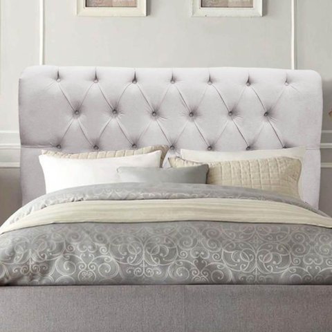 Cabeceira Estofada Cama Box Casal 140cm París Suede Cinza Claro- Mabe Magazine