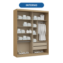 Ver imagem 5 de Módulo de Guarda Roupa 2 Portas 2 Gavetas Angelin Elegance 
