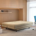 Ver imagem 5 de Sofá-Cama Roz Plush 4 Lugares Fixo Reclinável 180cm Bege Suede