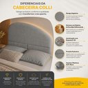Ver imagem 3 de Cabeceira Estofada Colli King Fixação no Box Madeira Maciça Linho Cinza Desk Design