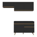 Ver imagem 5 de Armário Cozinha Modulada Compacta com Balcão 3 Peças Veneza Multimóveis Mp3765 Preto/dourado