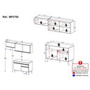 Ver imagem 3 de Armário Cozinha Modulada Compacta com Balcão 3 Peças Veneza Multimóveis Mp3765 Preto/dourado