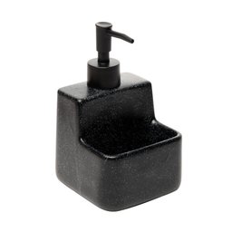 Porta Detergente Líquido C/ Suporte para Esponja Preto 360ml - 1