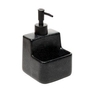 Porta Detergente Líquido C/ Suporte para Esponja Preto 360ml