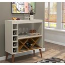 Ver imagem 4 de Aparador Adega Retrô Pés Palito Shadow Off White / Freijó - Comprar Moveis em Casa