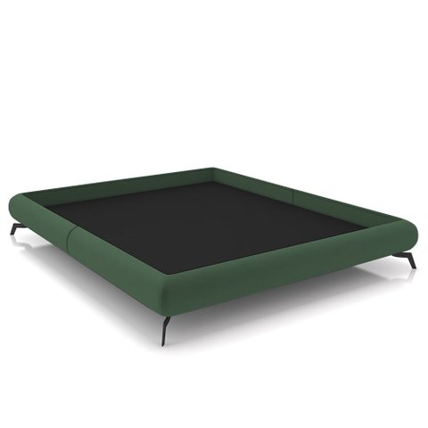 Cama Casal Base Box 138x188cm Pés de Ferro Cold P02 Veludo Verde - Mpozenato
