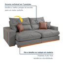 Ver imagem 6 de Sofá Retrátil e Reclínavel 5 Lugares Linho Cinza Zara 290cm Yescasa