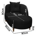 Ver imagem 4 de Banqueta Sofá Recamier Divã Siena Recepção e Clínica Bouclê:preto