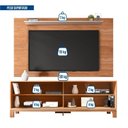 Ver imagem 7 de Rack com Painel Tv até 65 Polegadas 190cmx179,2cm e Acabamento Microripado 2 Portas de Correr Flora Marrom Freijo/Off White