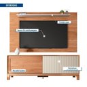 Ver imagem 6 de Rack com Painel Tv até 65 Polegadas 190cmx179,2cm e Acabamento Microripado 2 Portas de Correr Flora Marrom Freijo/Off White