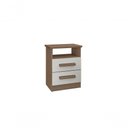 Ver imagem 1 de Mesa de Cabeceira Firenze 2 Gavetas com Nicho - D' Doro Castanho-off White