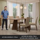 Ver imagem 6 de Conjunto Sala de Jantar Mesa Tampo de Madeira 4 Cadeiras Madesa Rustic-crema-imperial