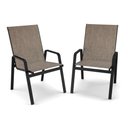 Ver imagem 1 de Kit 2 Cadeira Riviera Piscina Praia Alumínio Preto Tela Mocca