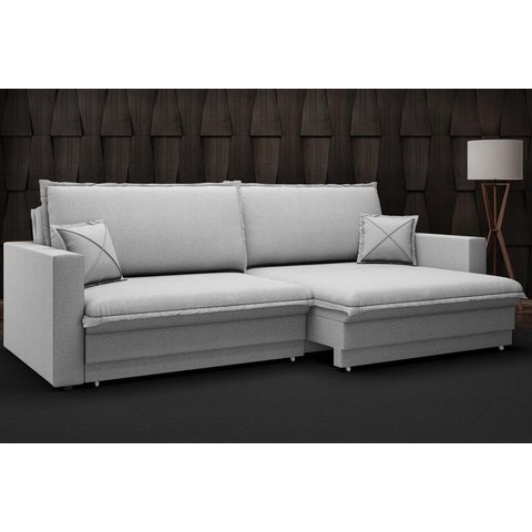 Sofá Tango 2,60m sem Caixa, Retrátil e Reclinável Linho Soft Prata - Netsofas