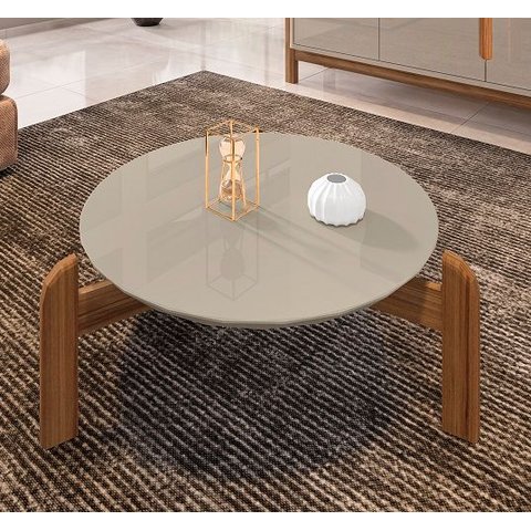 Mesa de Centro Lizz Off White/cedro - Casa D Móveis