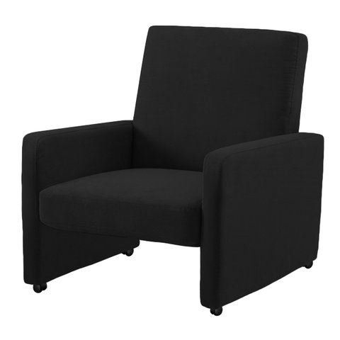 Poltrona De Recepção Camila Suede Preto - Dominic Decor
