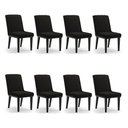 Ver imagem 7 de Cadeira Sala de Jantar Base Madeira Preto Kit 8 Sofia Suede D03 - D'Rossi Cor Preto