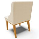 Ver imagem 6 de Kit 5 Cadeiras Decorativas Sala de Jantar Base Fixa de Madeira Firenze Linho Bege/Castanho G19 - Gra