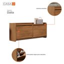 Ver imagem 5 de Sapateira Banco Dália 130cm com 2 Portas Basculantes e 4 Nichos em MDF/MDP Cedro Casa D