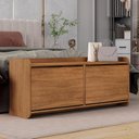 Ver imagem 1 de Sapateira Banco Dália 130cm com 2 Portas Basculantes e 4 Nichos em MDF/MDP Cedro Casa D