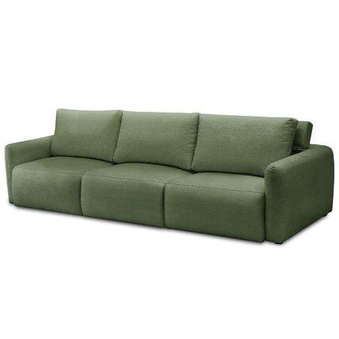 Sofá Retrátil Reclinável para Sala 5 Lugares 345cm Egeu F04 Linho Verde - Lyam Decor