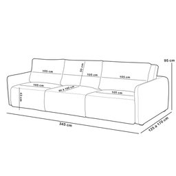 Sofá Retrátil Reclinável para Sala 5 Lugares 345cm Egeu F04 Linho Verde - Lyam Decor - 4